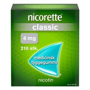Nicorette Classic Medicinsk tyggegummi 4mg 210.stk