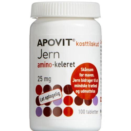 Apovit Jern Amino-keleret 25 mg 100.stk
